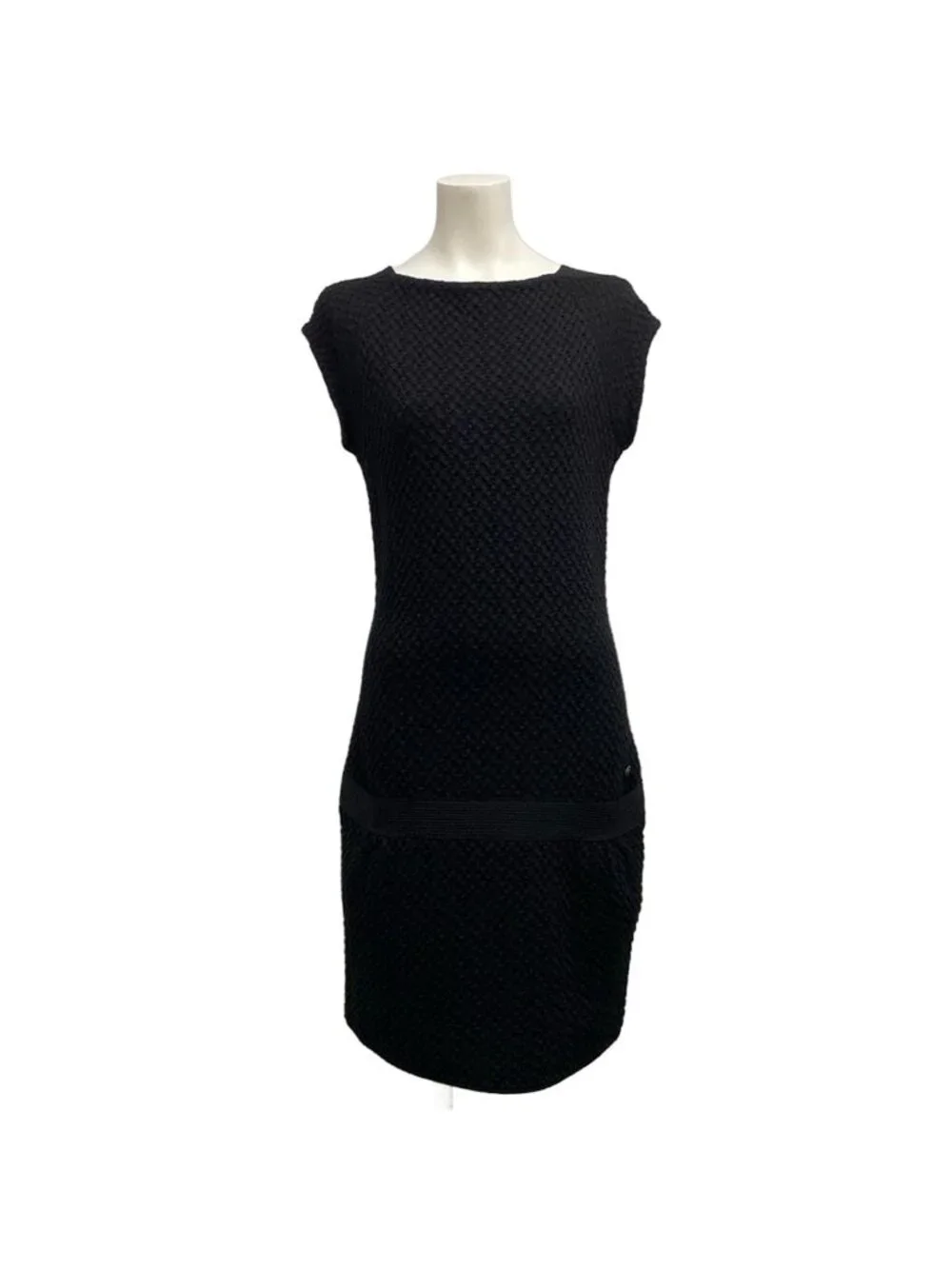Chanel Dress S Black Sleeveless Wool